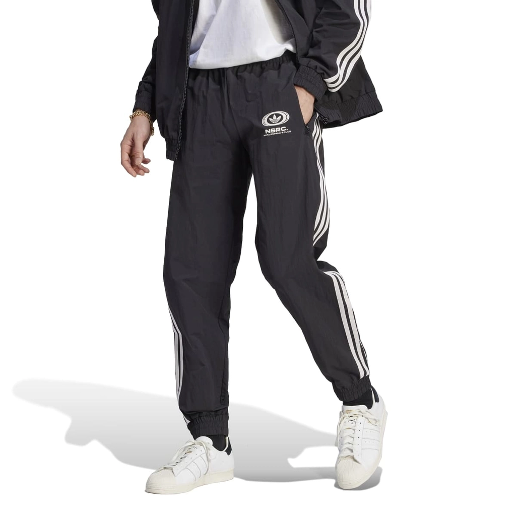 Adidas Originals Mens NSRC Track Pants in Black Nylon - Size Small